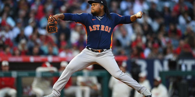 Framber Valdez pitches against the Angels