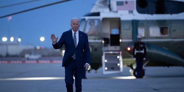 Biden waving