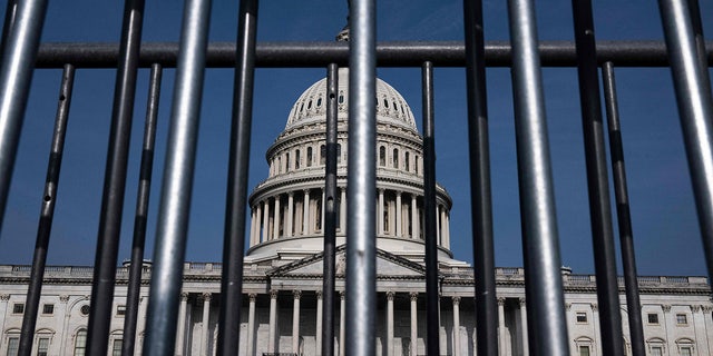 U.S. Capitol Building behind barred fence