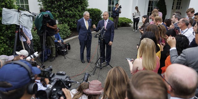 Representatives asked questions outside the White House