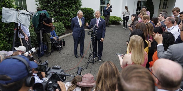 Representatives taking questions outside White House