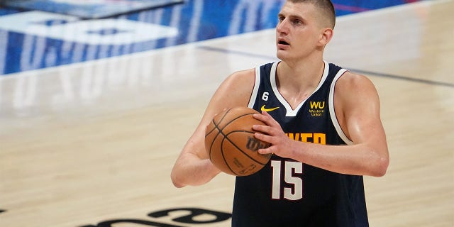 Nikola Jokic shoots a free throw during Game 2