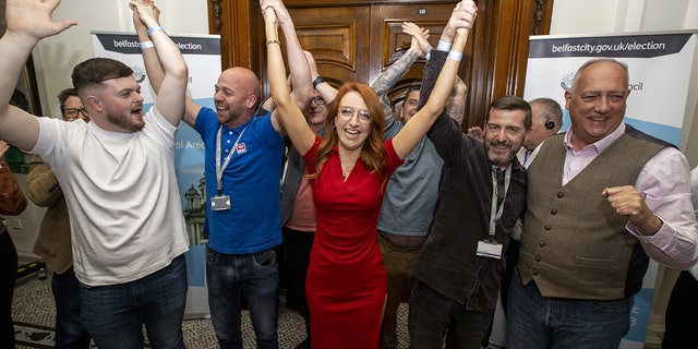 Sinn Fein politicians celebrate victory