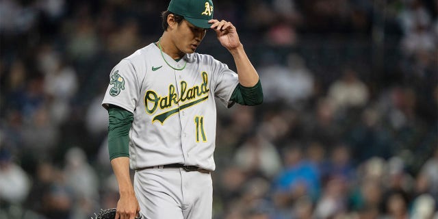 A's off to worst MLB start since 1932, projected for most losses in season since 1899 3 A's pitcher Shintaro Fujinami walks off the mound