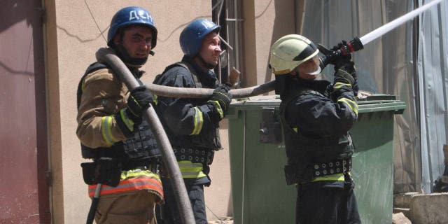 Ukraine hospital fire fighters