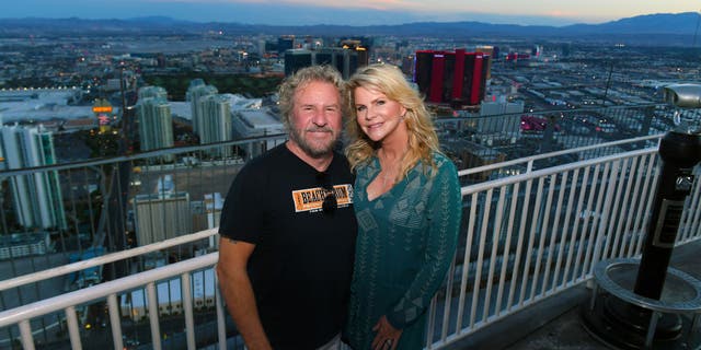 sammy hagar with wife kari on balcony in las vegas