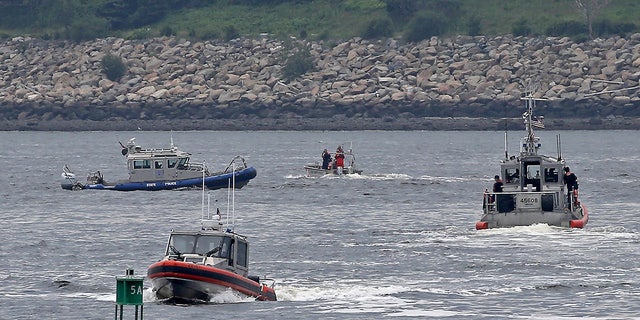 Search crews in water off Castle Island in Boston Harbor