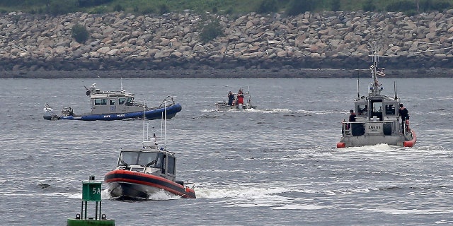 Search crews in water off Castle Island in Boston Harbor