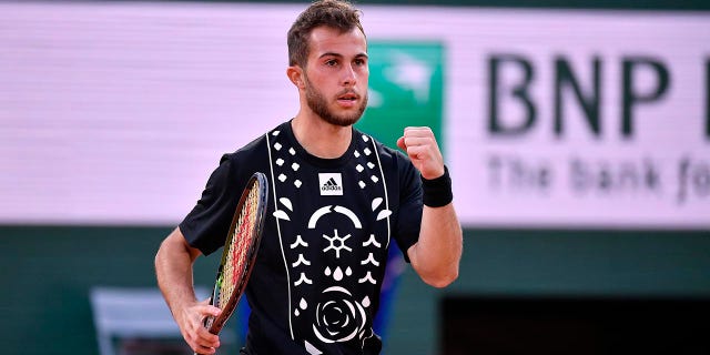 ATP Tour fines French tennis player more than 2023 total earnings after unsportsmanlike conduct violation 2 Hugo Gaston reacts to a point during the 2022 French Open