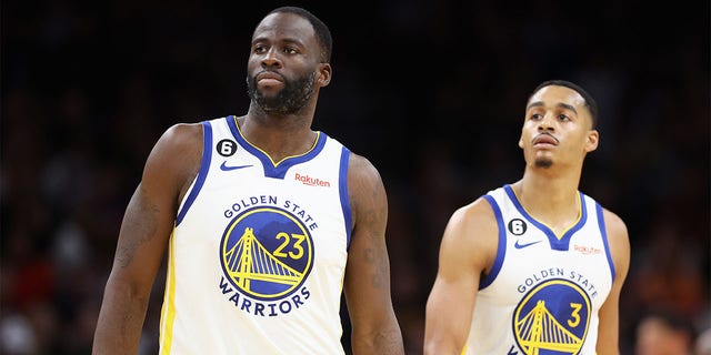 Draymond Green and Jordan Poole during a game