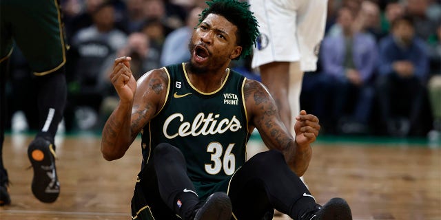 Marcus Smart after drawing a charge