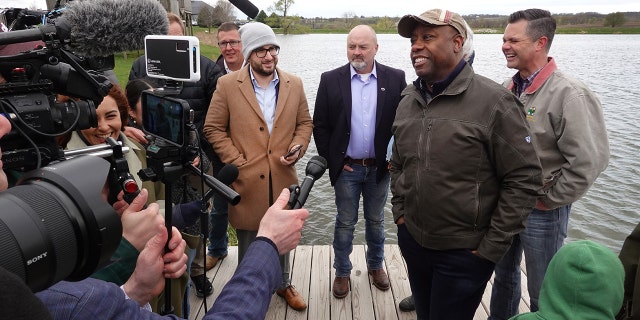 Sen. Tim Scott on a pier