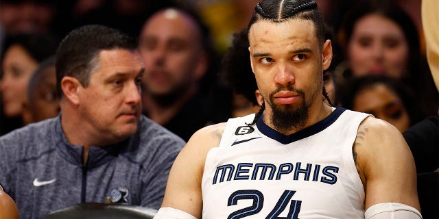 Dillon Brooks sits on the bench