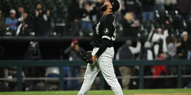 Keynan Middleton reacts after making a save