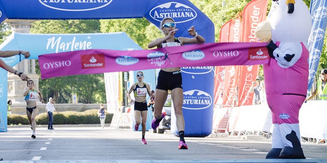 Ivana Zagorac crossed the finish line at the Madrid Women's Race 2023