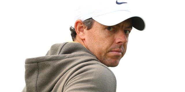Rory McIlroy at a practice round before the PGA Championship