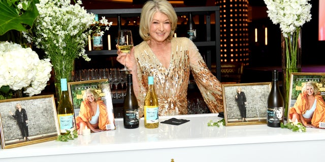 Martha Stewart behind the bar