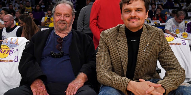 Jack Nicholson with his son Ray Nicholson at a Lakers Game