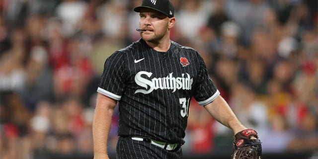 Liam Hendriks pitches against the Angels