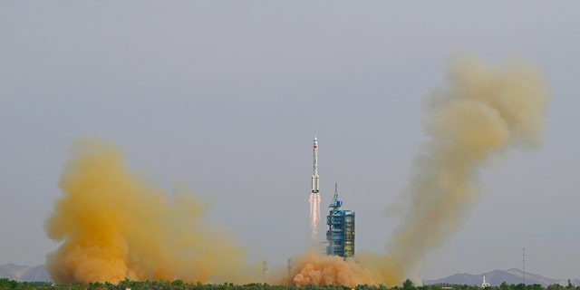 A rocket launch in China