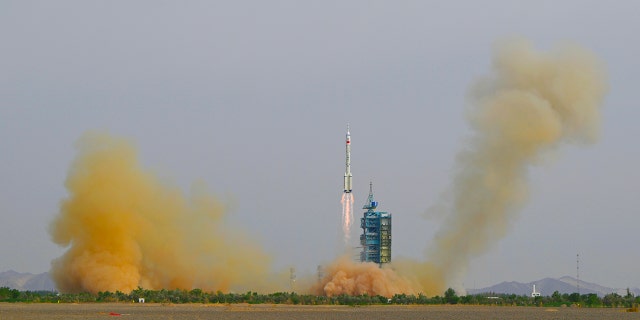 A rocket launching in China