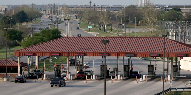 A photo of the base's entrance