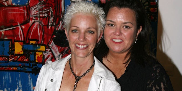 Rosie O'Donnell and her wife Kelli Carpenter at an art show