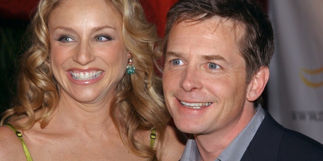 Michael J. Fox and his wife in 2001