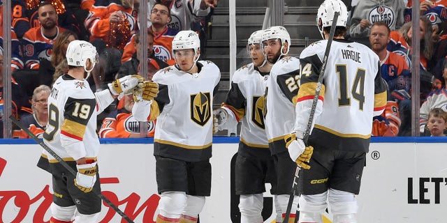 Zach Whitecloud celebrating a goal