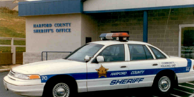 Harford County Sheriff Office vehicle outside headquarters