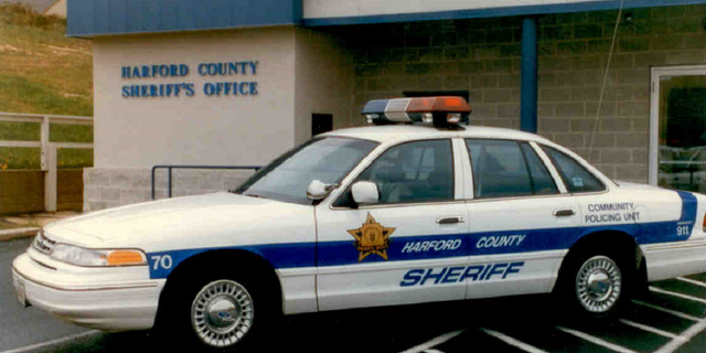 Harford County Sheriff Office vehicle outside headquarters