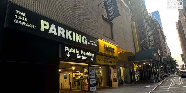 The entrance to Hertz Car Rentals in Manhattan