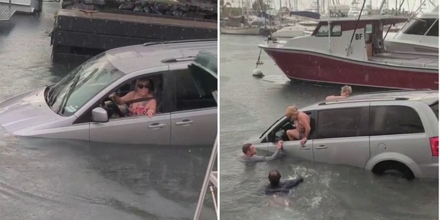 Hawaii motorists saved after vehicles goes into water