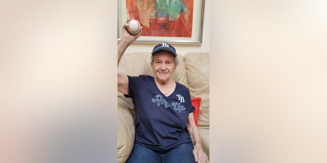 Helen with baseball