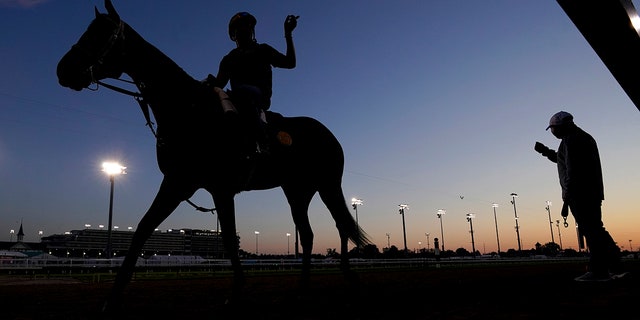 A horse works out at Churchill Downs