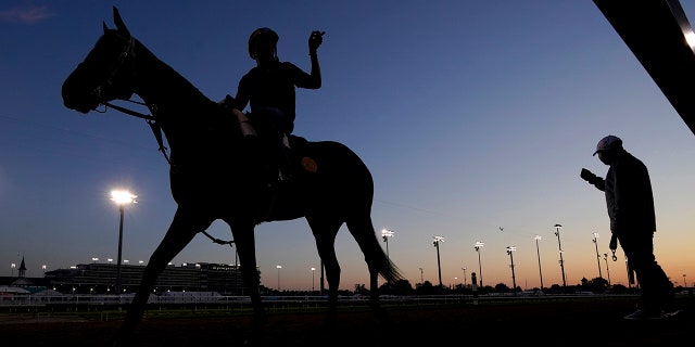 A horse exercises at Churchill Downs