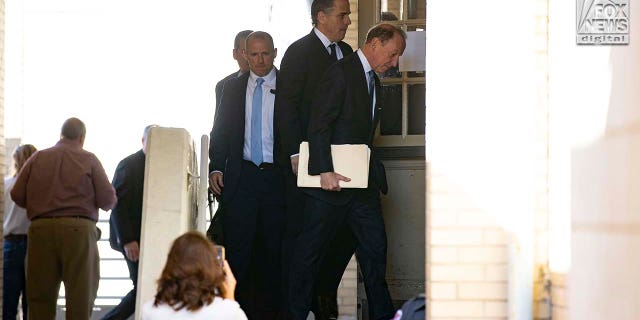 Hunter Biden arrives at the Independence County Courthouse.