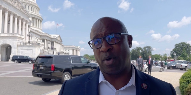 Rep. Jamal Bowman standing outside of the U.S. Capitol