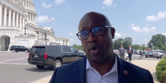 Rep. Jamal Bowman standing outside of the U.S. Capitol