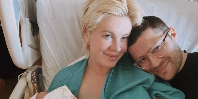 Ireland Baldwin with boyfriend RAC and their new baby