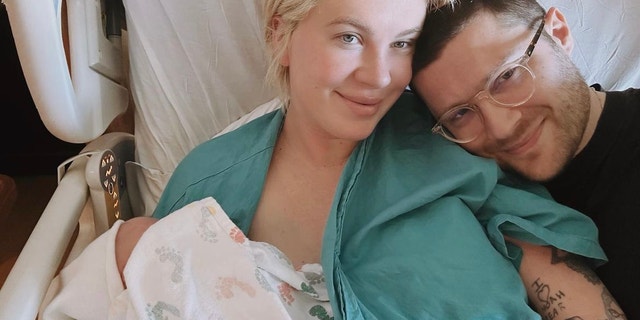 Ireland Baldwin with boyfriend RAC and their new baby