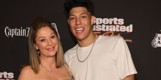 Jackson Mahomes and his mom