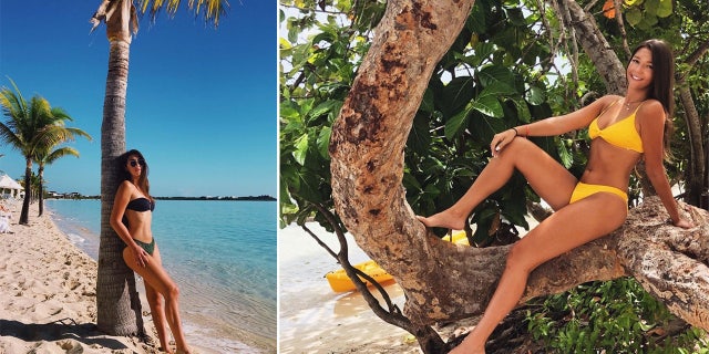 Jamie Komoroski poses in bikinis at resorts in Turks and Caicos and Jamaica.