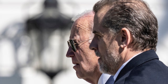 President Biden and son Hunter Biden are seen at the White House