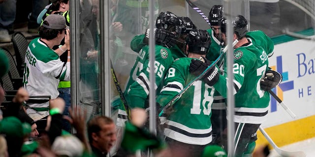 Stars players celebrate