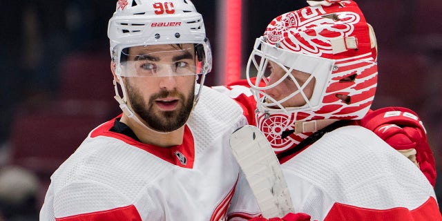 Joe Veleno with the Red Wings