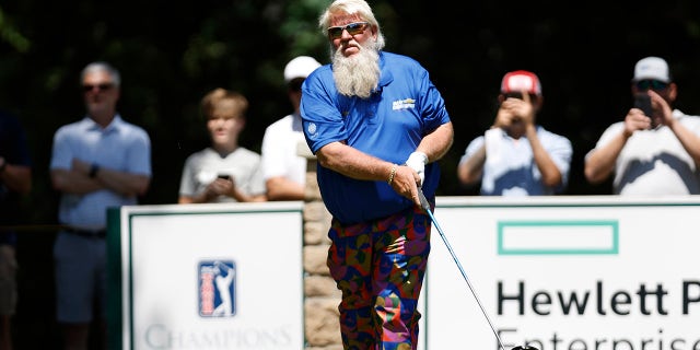 John Daly hits tee shot