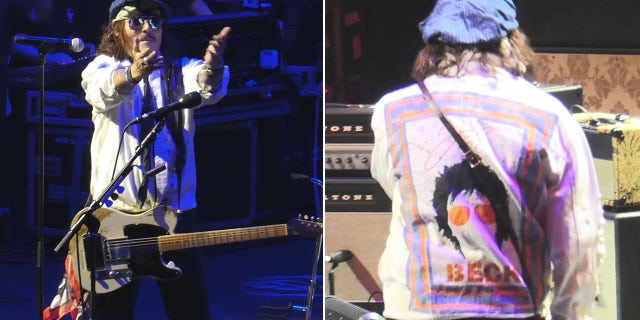 Johnny Depp concert split photo