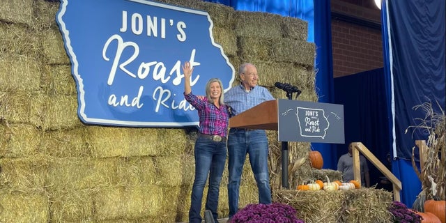 Joni Ernst Chuck Grassley grills and rides in Iowa