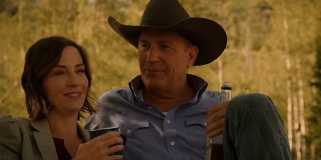 Kevin Costner and Wendy Moniz on "Yellowstone" as John Dutton and Lynelle
